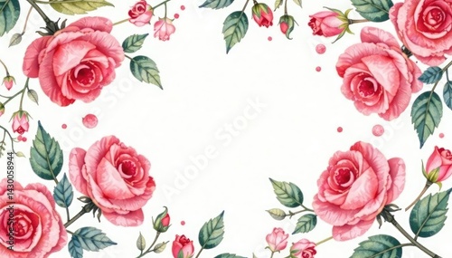 Delicate watercolor roses repeat, creating a soft, romantic floral backdrop , pretty, floral, pastel