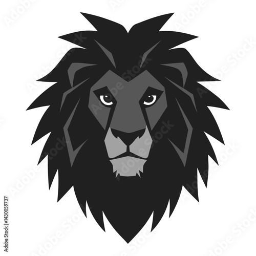 lion head vector silhouette illustration isolated on white background