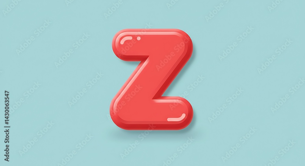 Letter Z Red Isolated on Blue Letter Z Red Isolated on Blue