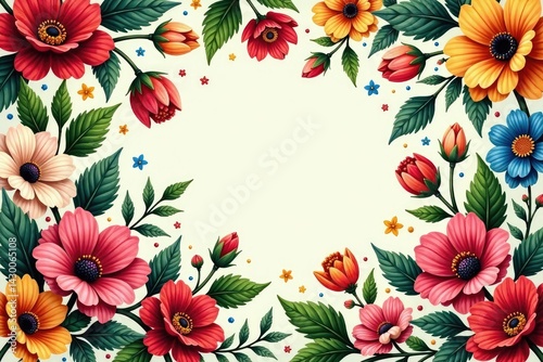 Intricate floral pattern, vibrant blooms and leaves, pastel, photography, textile
