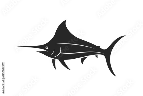 Blue Marlin icon vector silhouette illustration isolated on white background