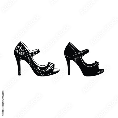 woman heel black silhouette 