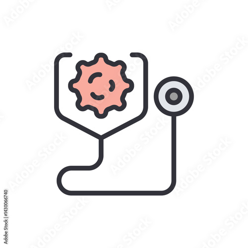 Chemotherapy colored icons, minimalist vector illustration ,simple transparent graphic element .Isolated on white background