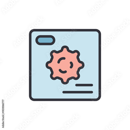 Cancer scan colored icons, minimalist vector illustration ,simple transparent graphic element .Isolated on white background