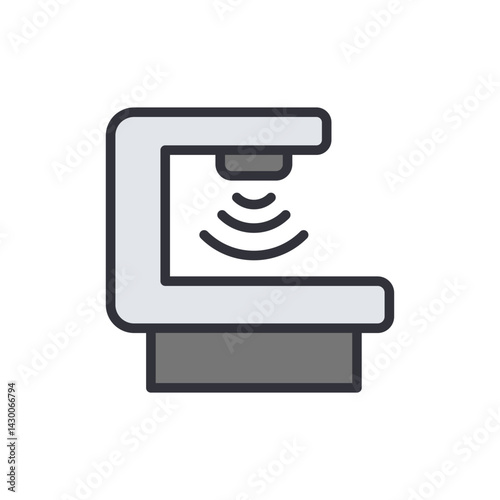 Radiology colored icons, minimalist vector illustration ,simple transparent graphic element .Isolated on white background