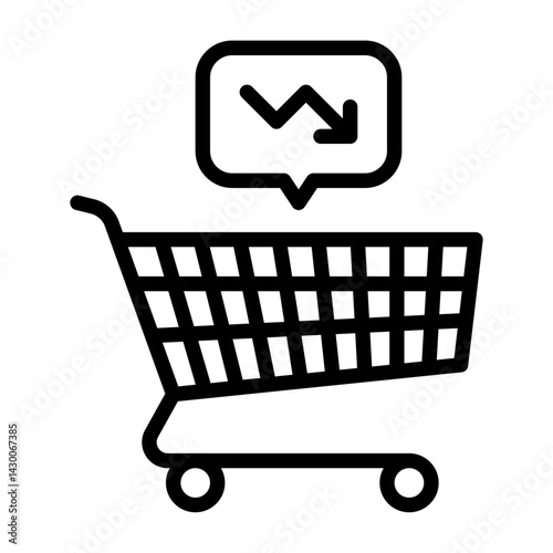 economy crisis outline icon. purchasing power black line illustration.