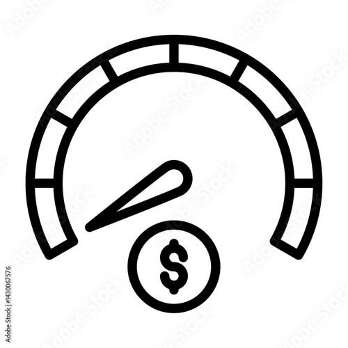 gauge outline icon. economy crisis black line illustration.
