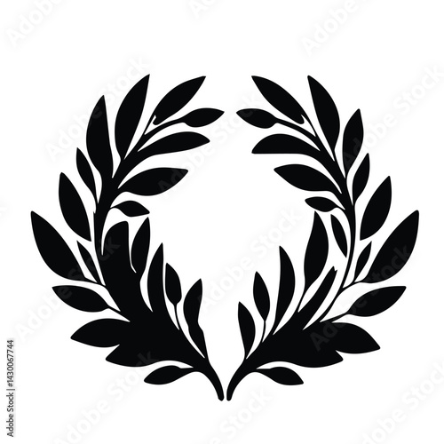 vector logo silhouette floral pattern 