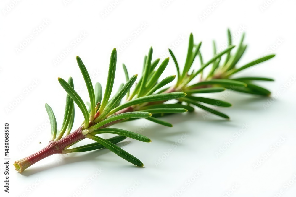 Fototapeta premium Isolated sprigs of wild rosemary on white background, plant, flowers