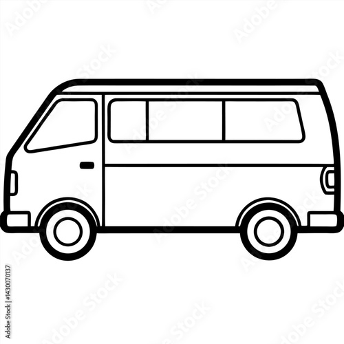 white van isolated on white
