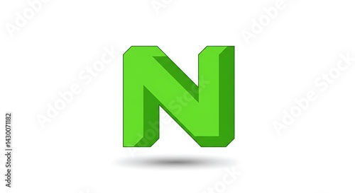 Free Download Green Letter N in 3d - GFXLoad