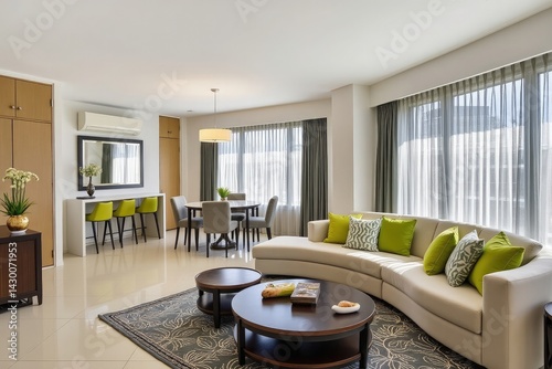 Elegant Living Room And Dining Space Showcasing Modern Interior Design Details