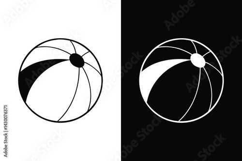 Beach Ball Glyph Icon. Solid Summer Symbol in Vector Format