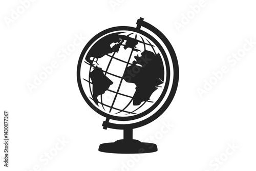 world  globe vector silhouette illustration isolated on white background