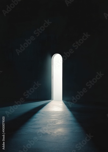 Wallpaper Mural Open door symbolizing hope and new beginnings is captured through contrast of light and darkness. Despite worn appearance of door, it still opens to reveal light of hope waiting on other side. Torontodigital.ca
