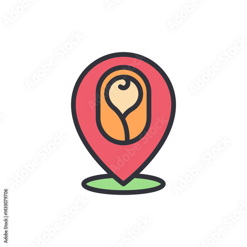 Child adoption location colored icons, minimalist vector illustration ,simple transparent graphic element .Isolated on white background