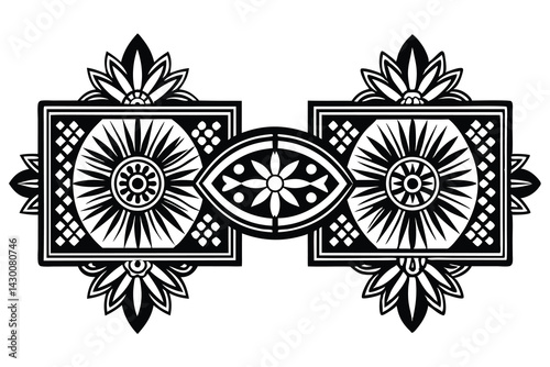 A vector set of ornate floral design elements includes vintage seamless patterns and decorative Christmas snowflakes photo