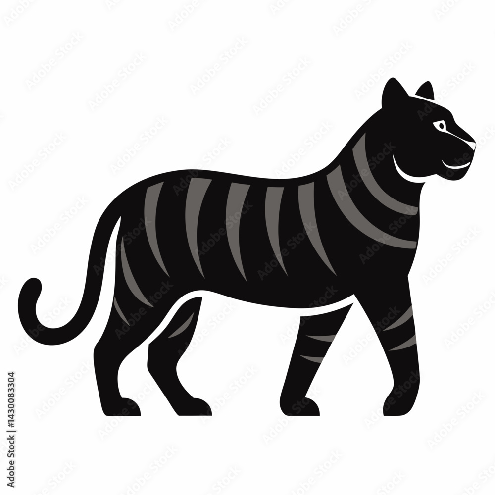 Fototapeta premium Tiger vector silhouette illustration isolated on white background