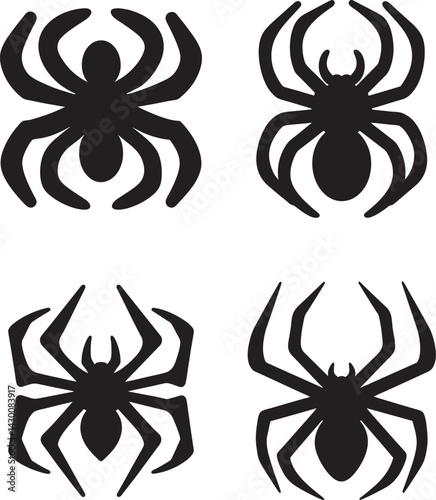 minimalist spider silhouette black arachnid graphic vector illustration