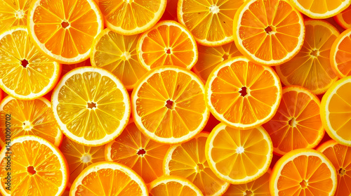 Bright orange and yellow citrus slices forming a vibrant pattern.