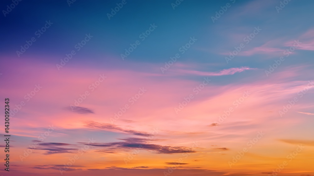 Fototapeta premium Peaceful sunset sky with a soft color gradient