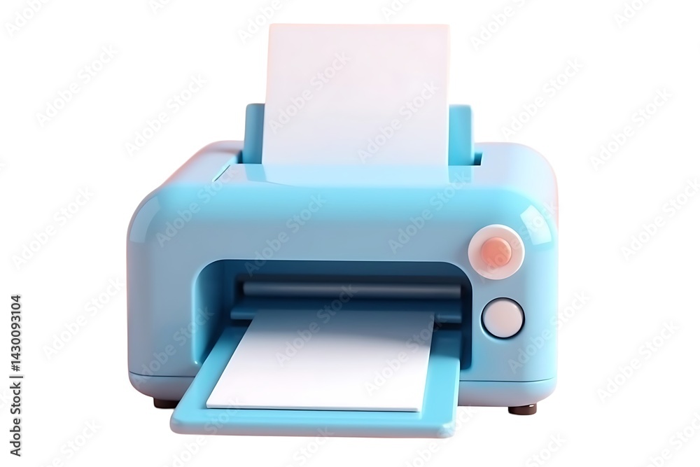 Compact Blue Printer Ready to Print Documents Compact Blue Printer Ready to Print Documents