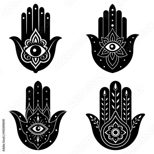 Hamsa Silhouette vector illustration