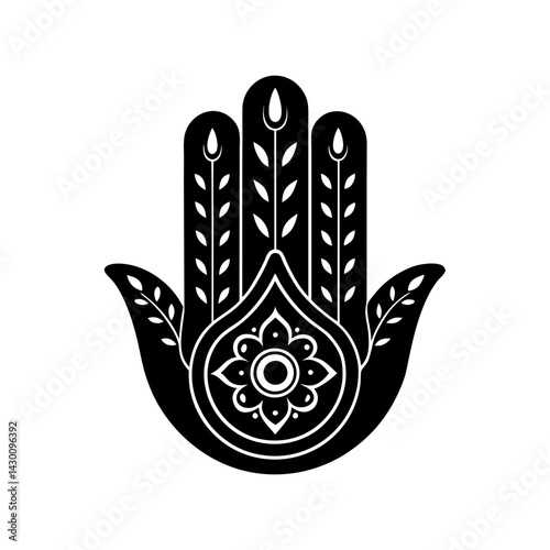 Hamsa Silhouette vector illustration
