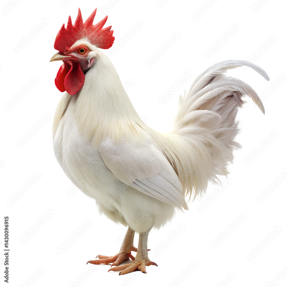 Fototapeta premium white chicken rooster