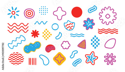 Abstract geometric shapes and icons Vector Design
