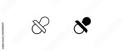 baby pacifier icon, dummy, soother, teether. Nipple icons button, vector, sign, symbol, logo, illustration, editable stroke, flat design style isolated on white linear pictogram