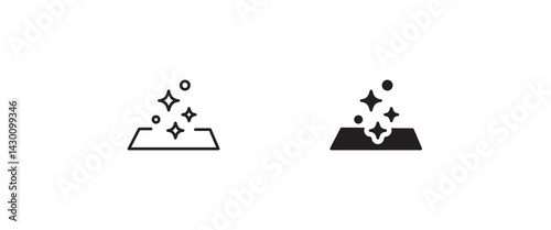 clean surface icon, easy cleaning, napkin Windows cleaning cloth. Surface wiping, disinfection and cleanness icons button, vector, sign, symbol, logo, illustration, editable stroke, flat design style