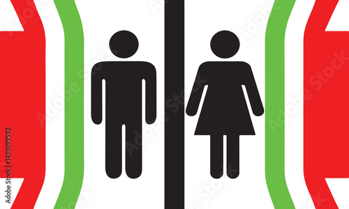 Restroom Icons Vector Set – Male and Female Toilet Sign Symbols