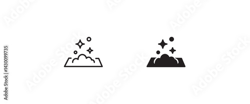 clean surface icon, easy cleaning, napkin Windows cleaning cloth. Surface wiping, disinfection and cleanness icons button, vector, sign, symbol, logo, illustration, editable stroke, flat design style