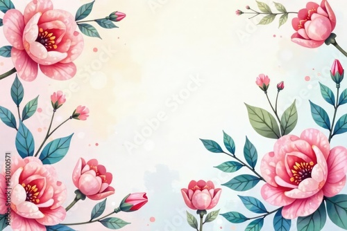 Delicate watercolor floral pattern, pastel hues, soft focus , feminine, creative, pastel