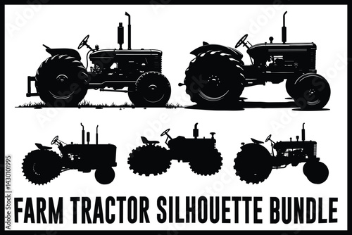 Farm Tractor Silhouette SVG Bundle