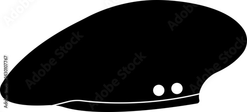 Military beret cap icon in flat. isolated on transparent background