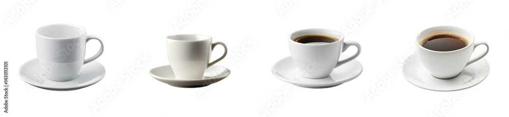 Coffee cup designs on transparent background for display Coffee cup designs on transparent background for display