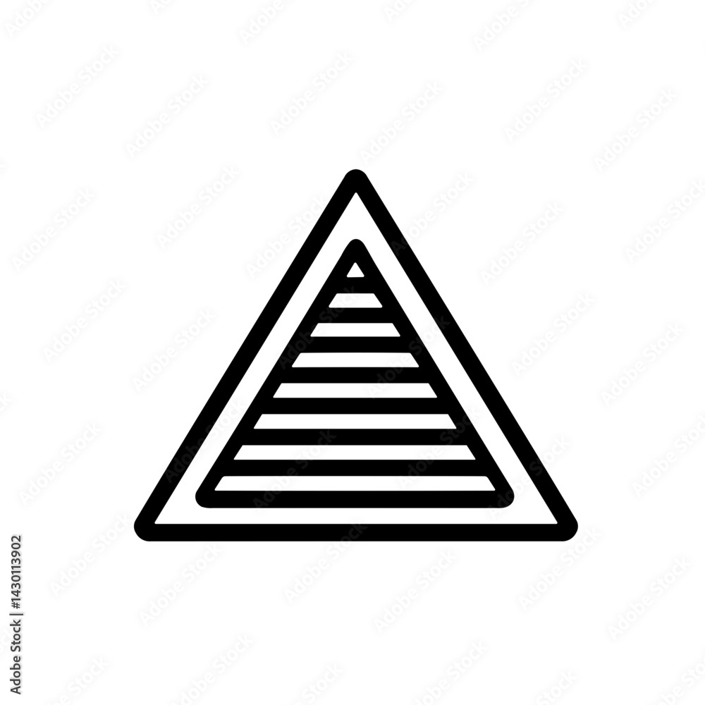 Simple Egyptian Pyramid flat black Icon