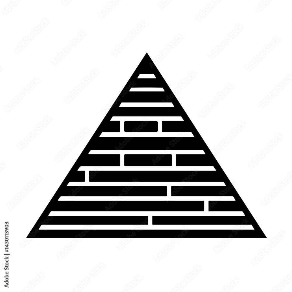 Simple Egyptian Pyramid flat black Icon