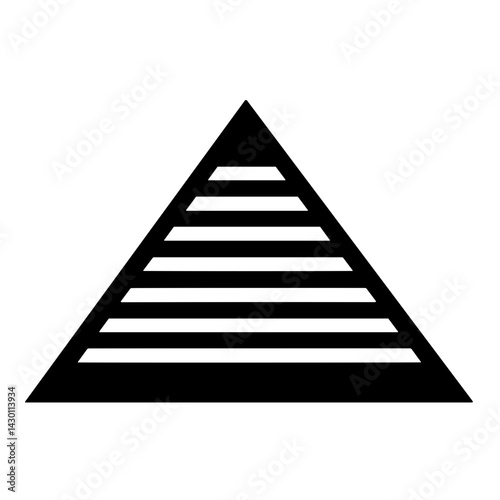 Simple Egyptian Pyramid flat black  Icon