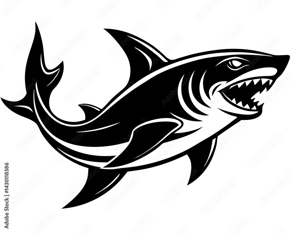 Fototapeta premium fish vector silhouette illustration isolated on white background