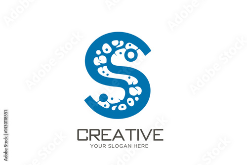 Letter S with Brain Logo Design. Creative Brain Logo for Medical Professionals.	