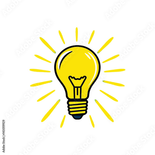 Yellow light bulb idea innovation inspiration creativity concept illustration vector design icon 100