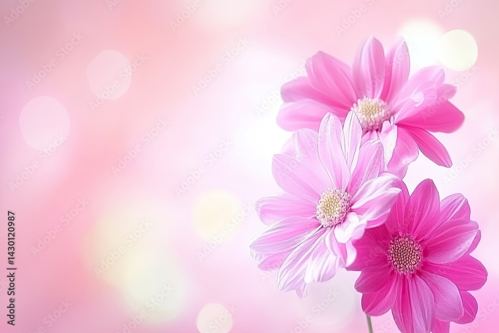 Delicate Pink Flowers in Soft Bokeh Delicate Pink Flowers in Soft Bokeh