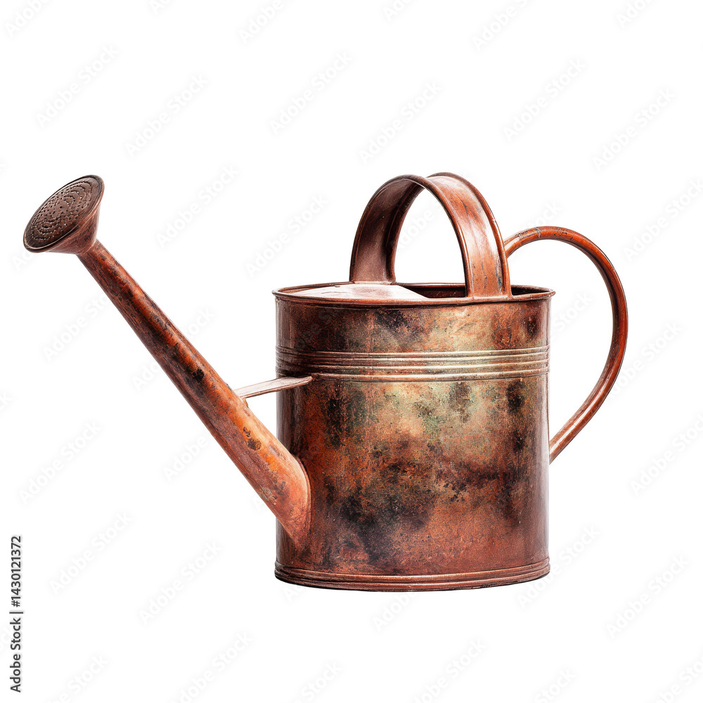 Copper watering can for gardening, perfect for nurturing plants. transparent background Copper watering can for gardening, perfect for nurturing plants. transparent background