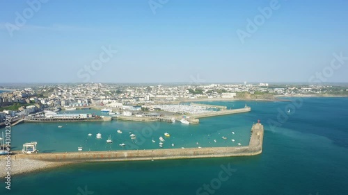 Wallpaper Mural The fishing port of Granville in Europe, France, Normandy, in the English Channel, in spring, on a sunny day.  Torontodigital.ca