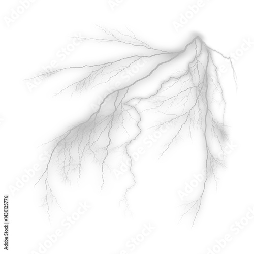 White thunderstrike light and transparent background photo