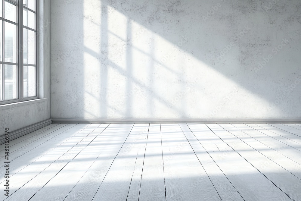 Obraz premium Empty room bathed in sunlight