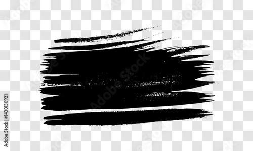 Black brush stroke on transparent background